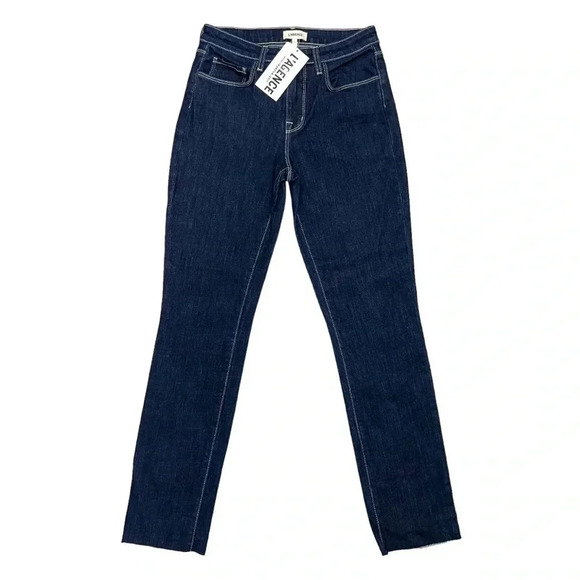 L'AGENCE Luna High Rise Straight Leg Jeans Dark Wash Denim Blue Casual Size 25 - Picture 1 of 6